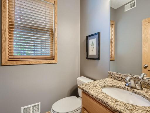 A convenient half bath on the main level.