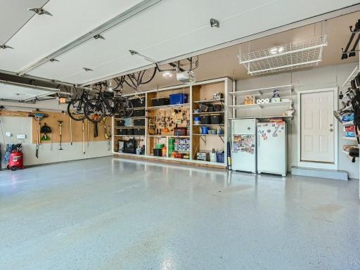Epoxy floor and great storage in this 3-car garage.