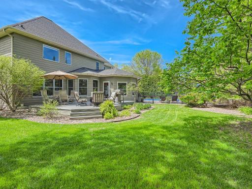 A beautiful green space with mature trees and natural privacy.