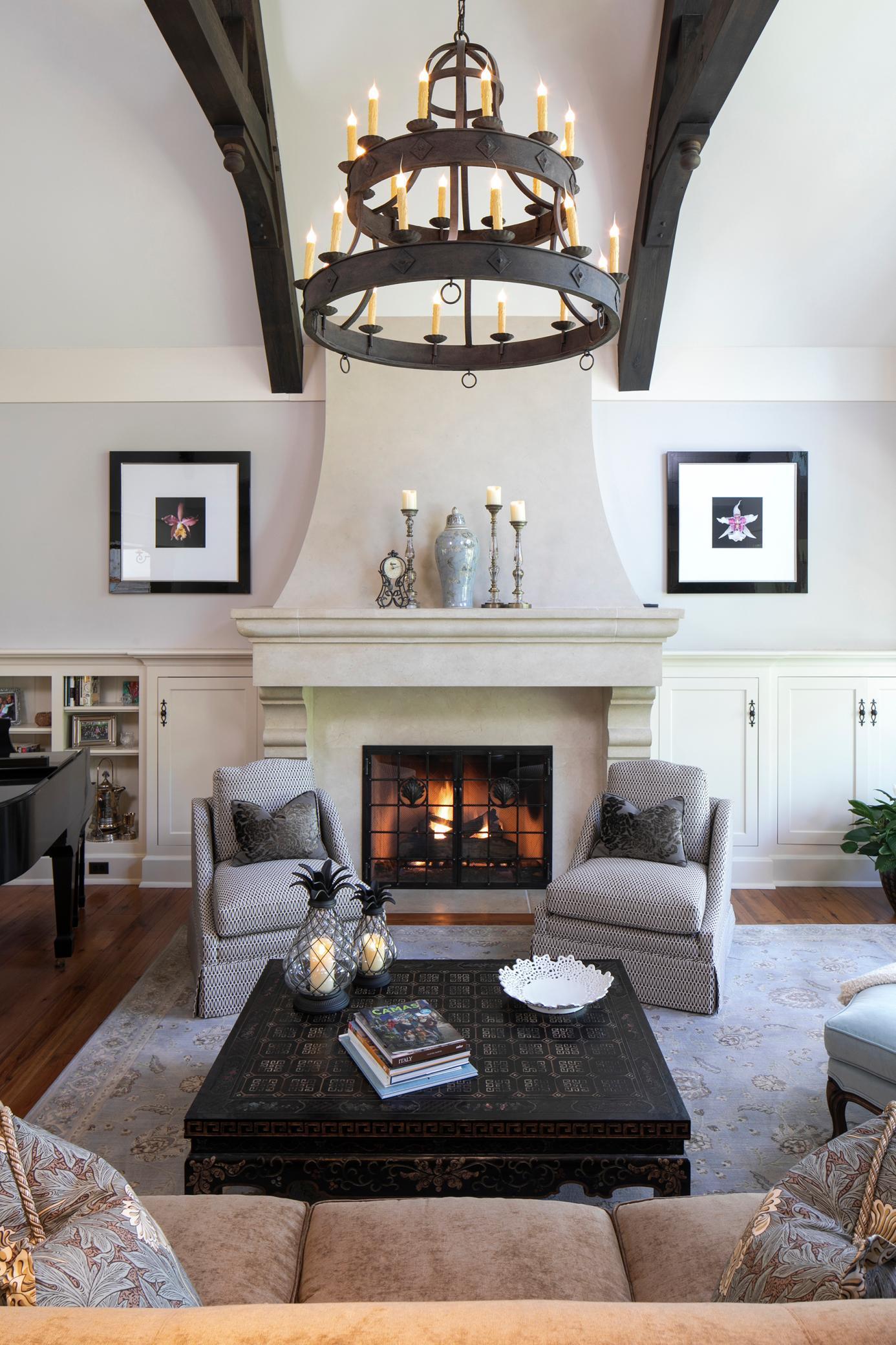 Wrought iron gas fireplace