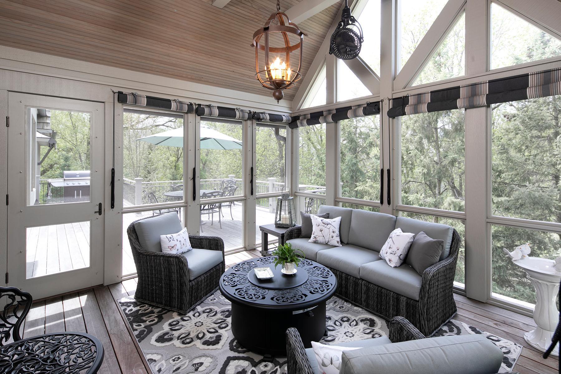 Screened Porch leads to deck