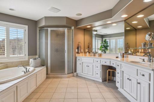Primary bath with jetted tub and separate shower