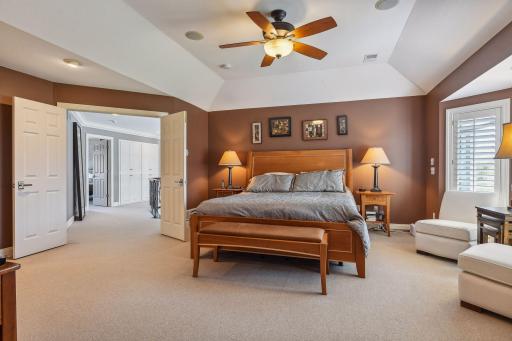 Double doors, spacious closets plus fireplace