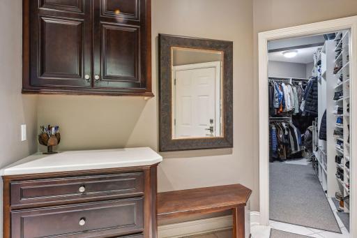 Large mudroom area with large back closet