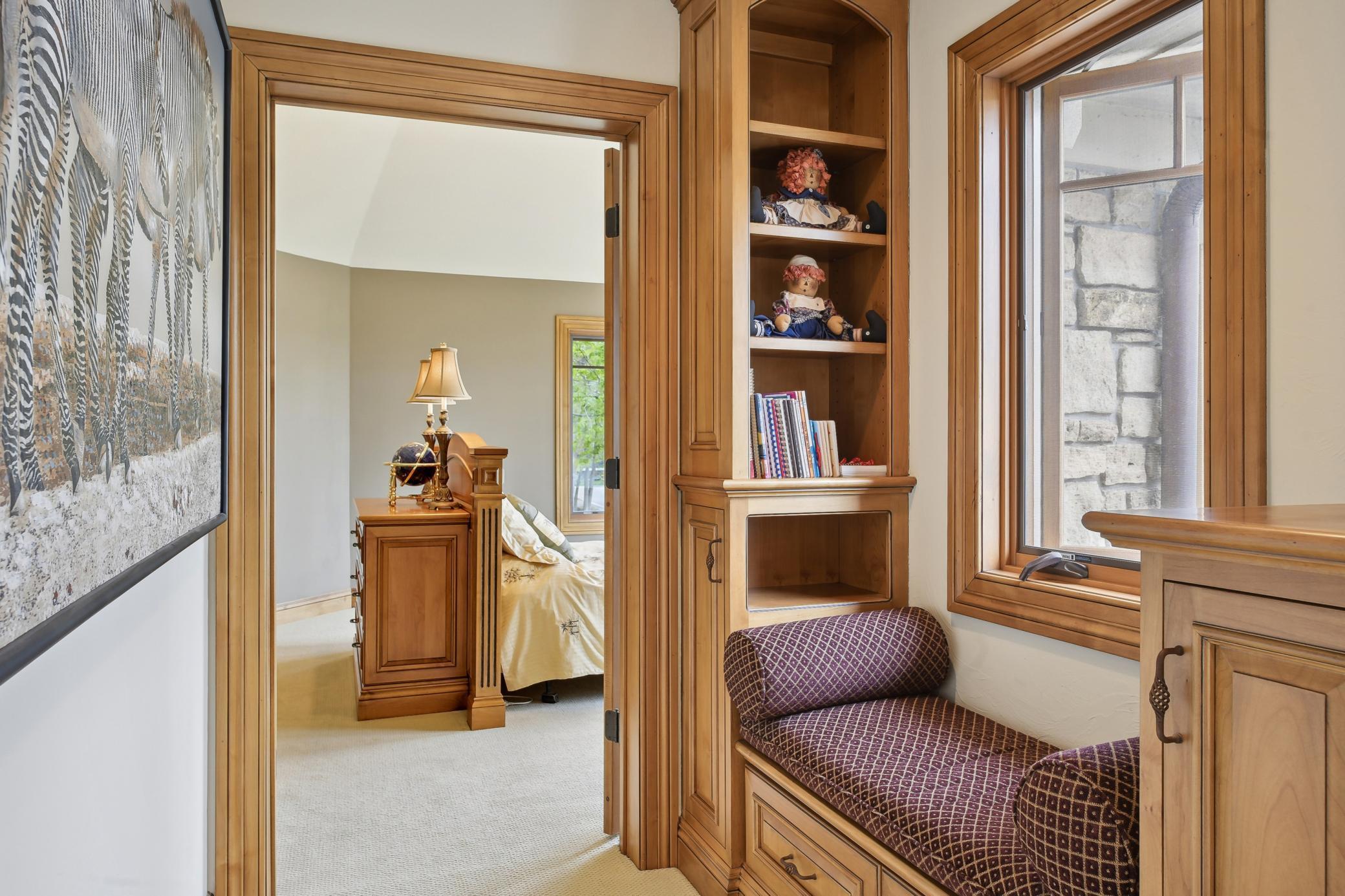 Reading nook in upper level hallway