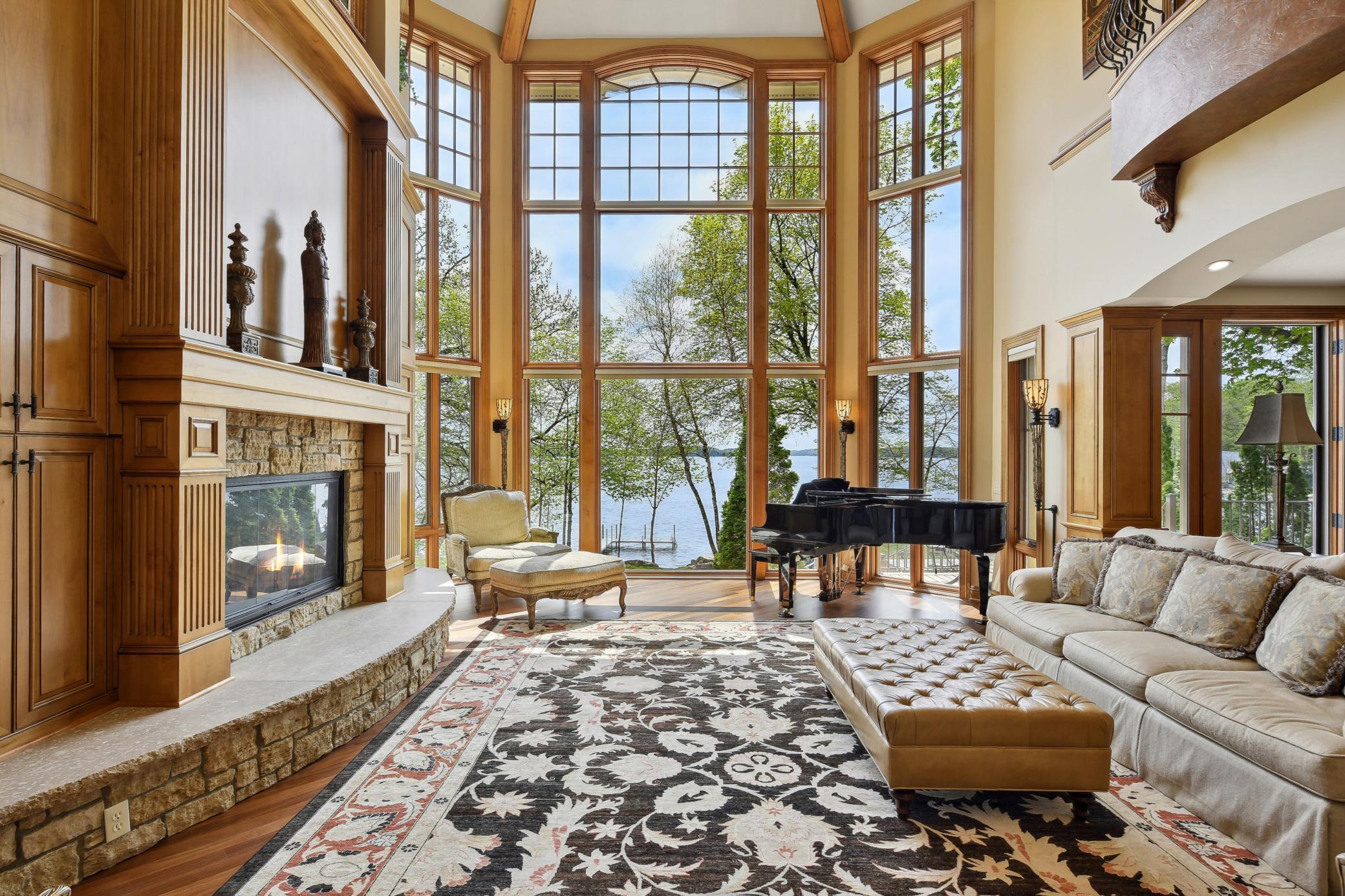 Stunning Two-Story Living Room