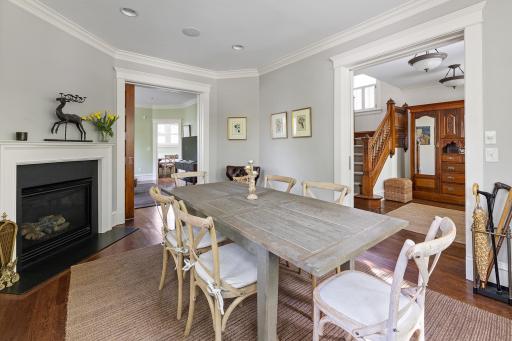 Dining room/Living room with gas fireplace