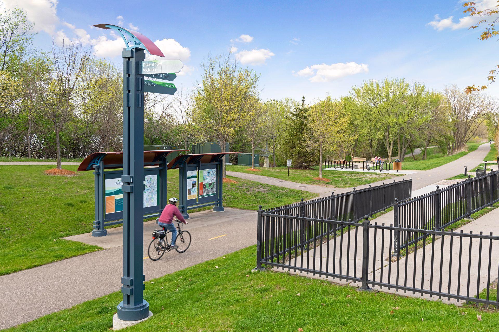 From downtown Victoria you can access the Lake Minnetonka LRT trail. Hop on your bike and ride the trail into downtown Excelsior and beyond.