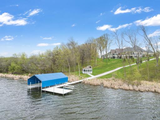 Neighborhood dock and pontoon just steps away
