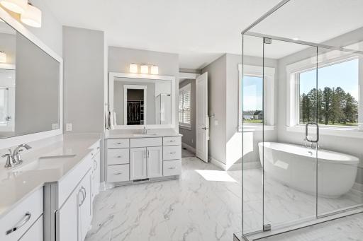 Spa-like tranquility in this spacious bathroom!