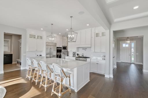 Striking silver light fixtures for a pop of elegance.