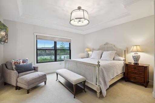 Spacious bedroom - with automatic blinds.