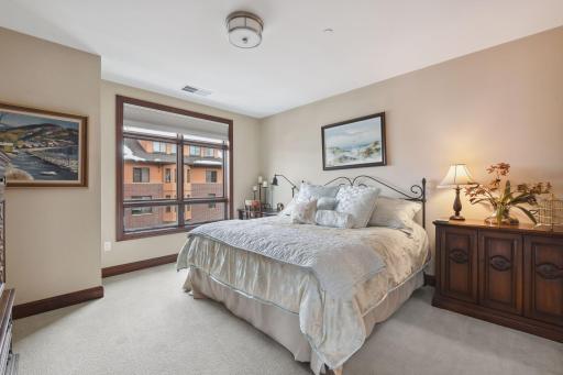The secondary bedroom is located off the living area