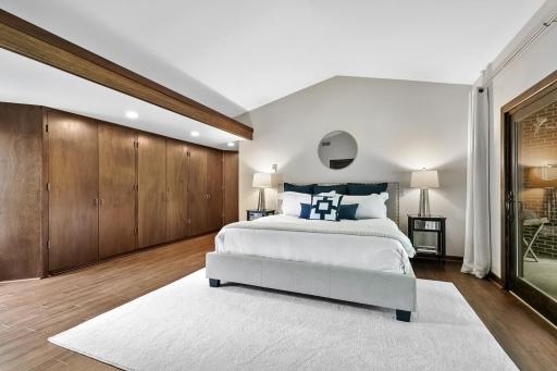 Expansive walls of closet in the primary bedroom