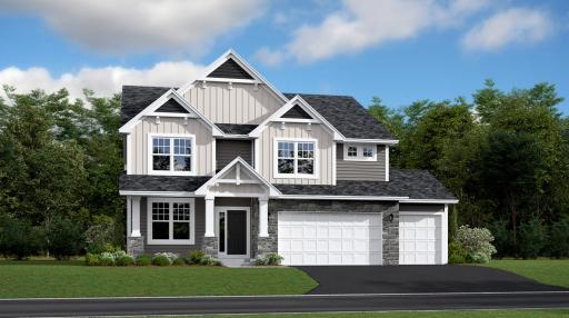Welcome home to Reserve at Autumn Woods - 2987 Ironwood Blvd - Front exterior rendering - Washburn floorplan with walkout lower level! Available for July closing!