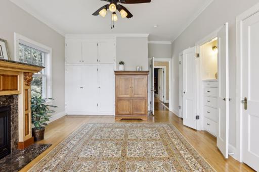 There are two walk-in closets, plus built-ins for your wardrobe needs.