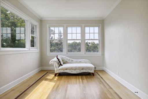 This flexible space could easily function as a sitting room, a study or a nursery to suit the changing needs of your household.