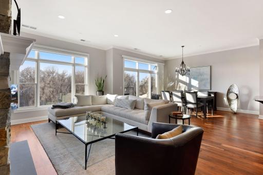 Beautiful hardwood floors throughout the sun-filled main areas