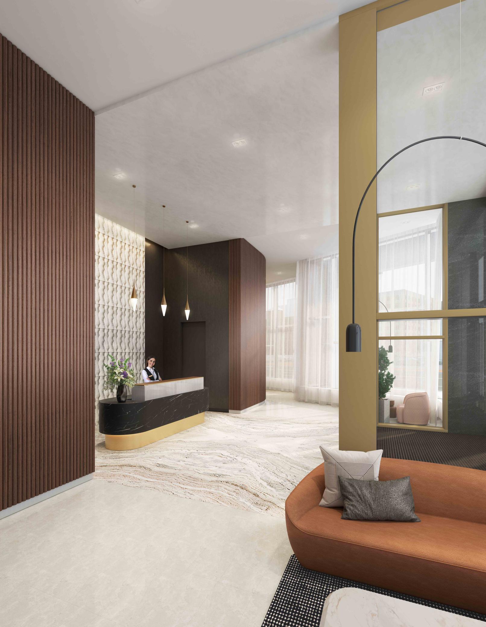 Dedicated private residential lobby with 24 hour staffed front desk.