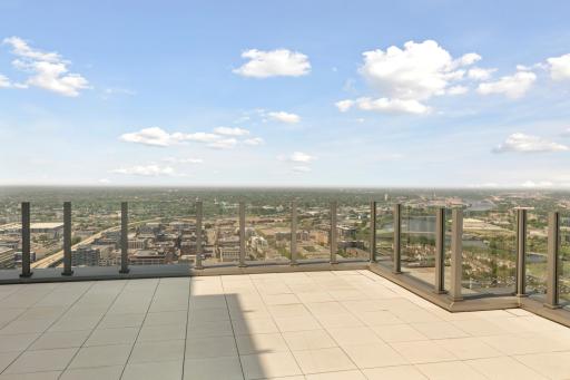 Private 1,274 sqft glass-enclosed outdoor terrace.