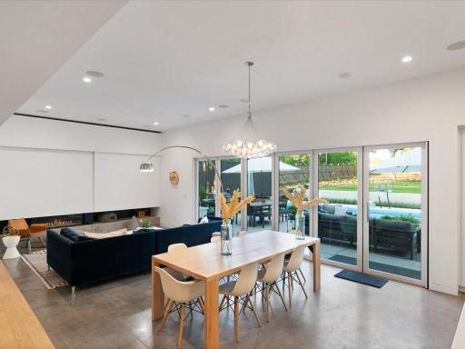 Custom Centor sliding glass door ($35,000). All the doors slide open to create one large indoor/outdoor space.