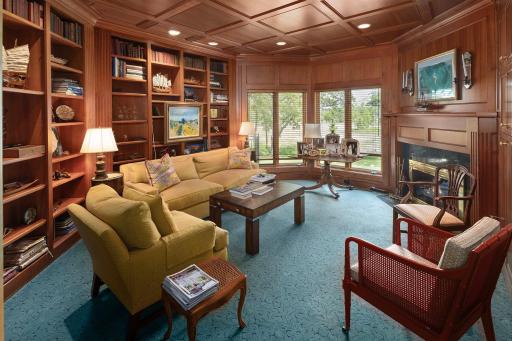 Cozy Den/Office with built-in and gas fireplace