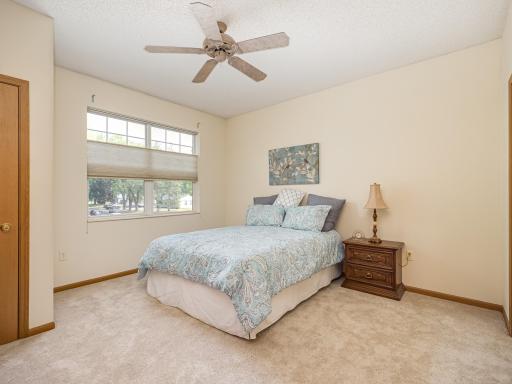 Large bedroom, bed in photo is queen size.