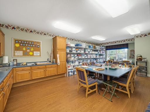 The craft room is a great place to work on a project and gather with friends.