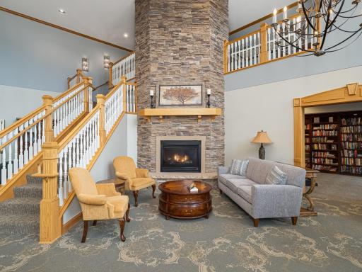 Relax by the fire in the foyer lounge.