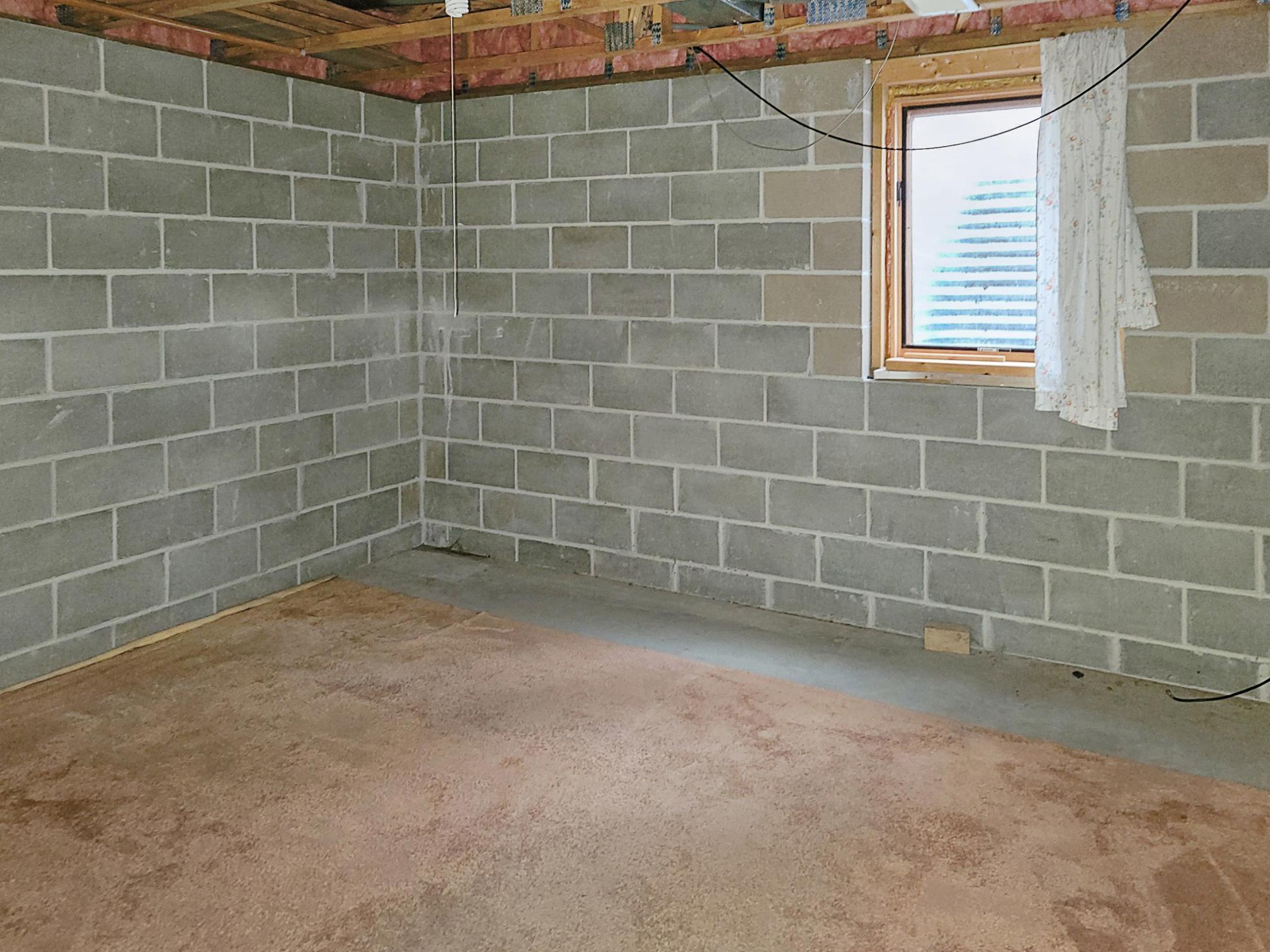 Downstairs unfinished bedroom