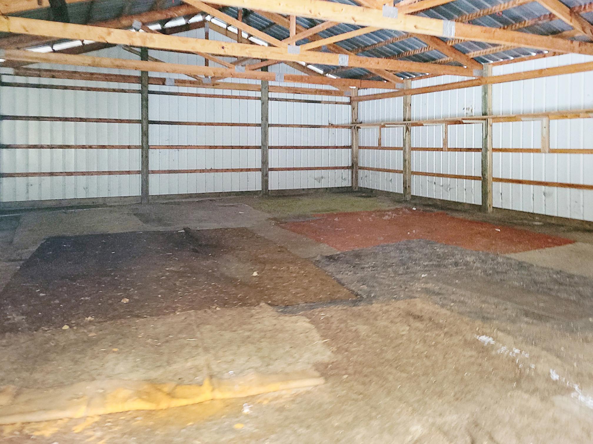 Interior of pole building