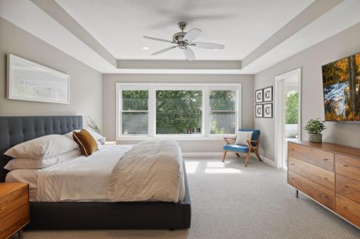 Upper level primary bedroom - one of four bedrooms upstairs.