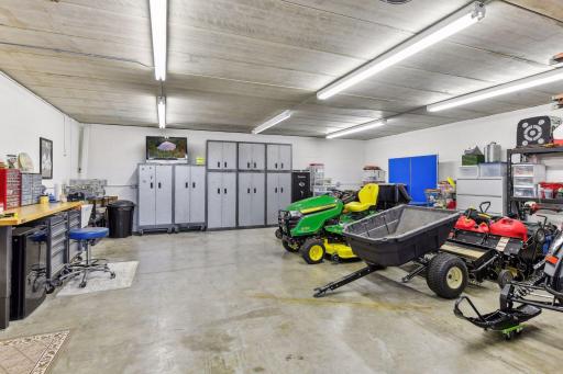 Lower level garage is perfect for indoor projects.