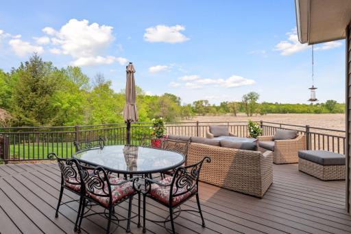 Large deck overlooking large nature area.
