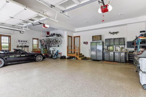Upper level garage floor is epoxied and is heated/insulated.