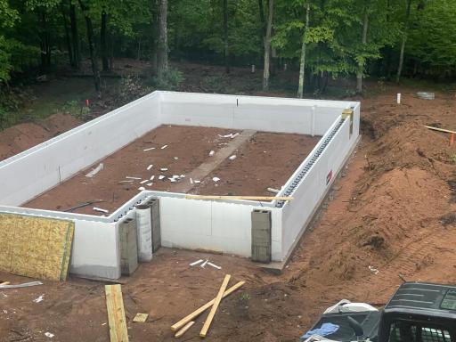 ICF Foundation poured for insulated crawl space.