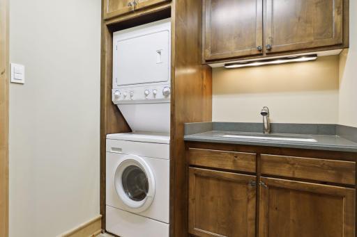 A laundry is available on the upper living space for guests - a perfect solution when you are hosting a fun family and friend weeend.