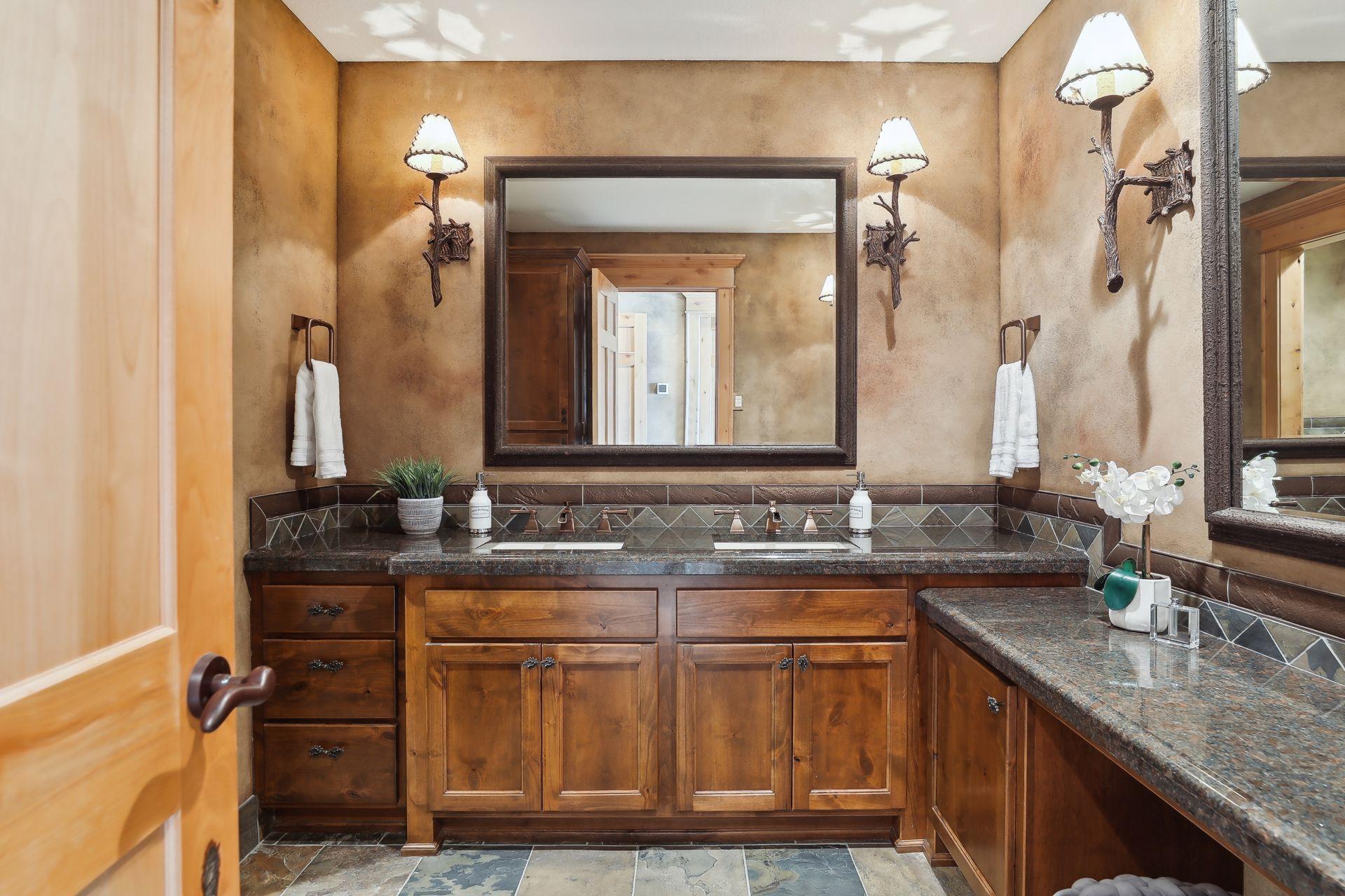 Upstairs bathroom with custom counter tops