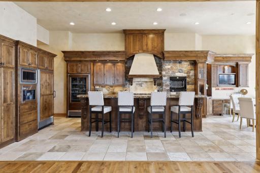 Custom Kitchen with massive center island