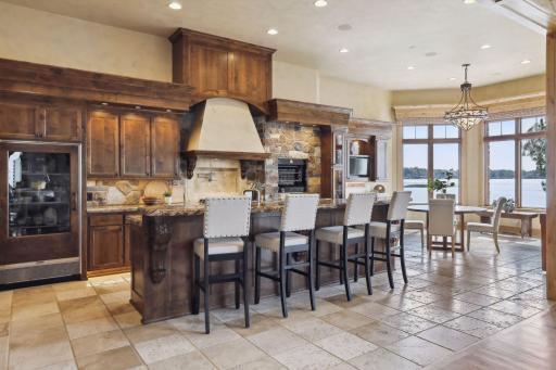 Views of the lake from a chefs dream kitchen