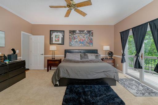 Deck off of the master bedroom and an abundance of natural light.