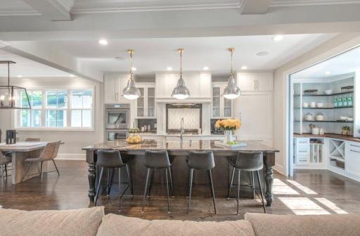 Center island is the perfect spot for a quick dinner, homework or a gathering spot when entertaining.