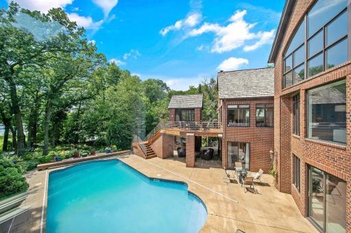 Lake and pool views from almost every room in the house.