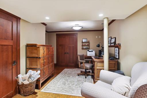 Lower level office space and two cedar lined closets.