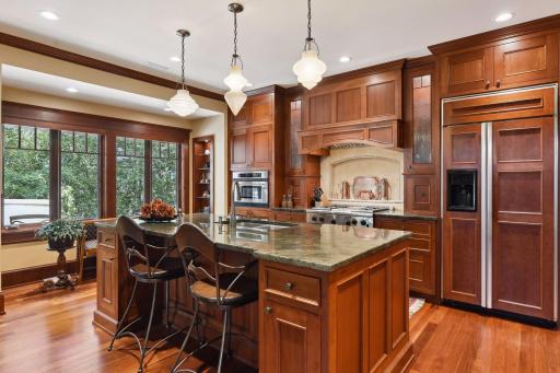Granite countertops, large center island and stainless appliances.