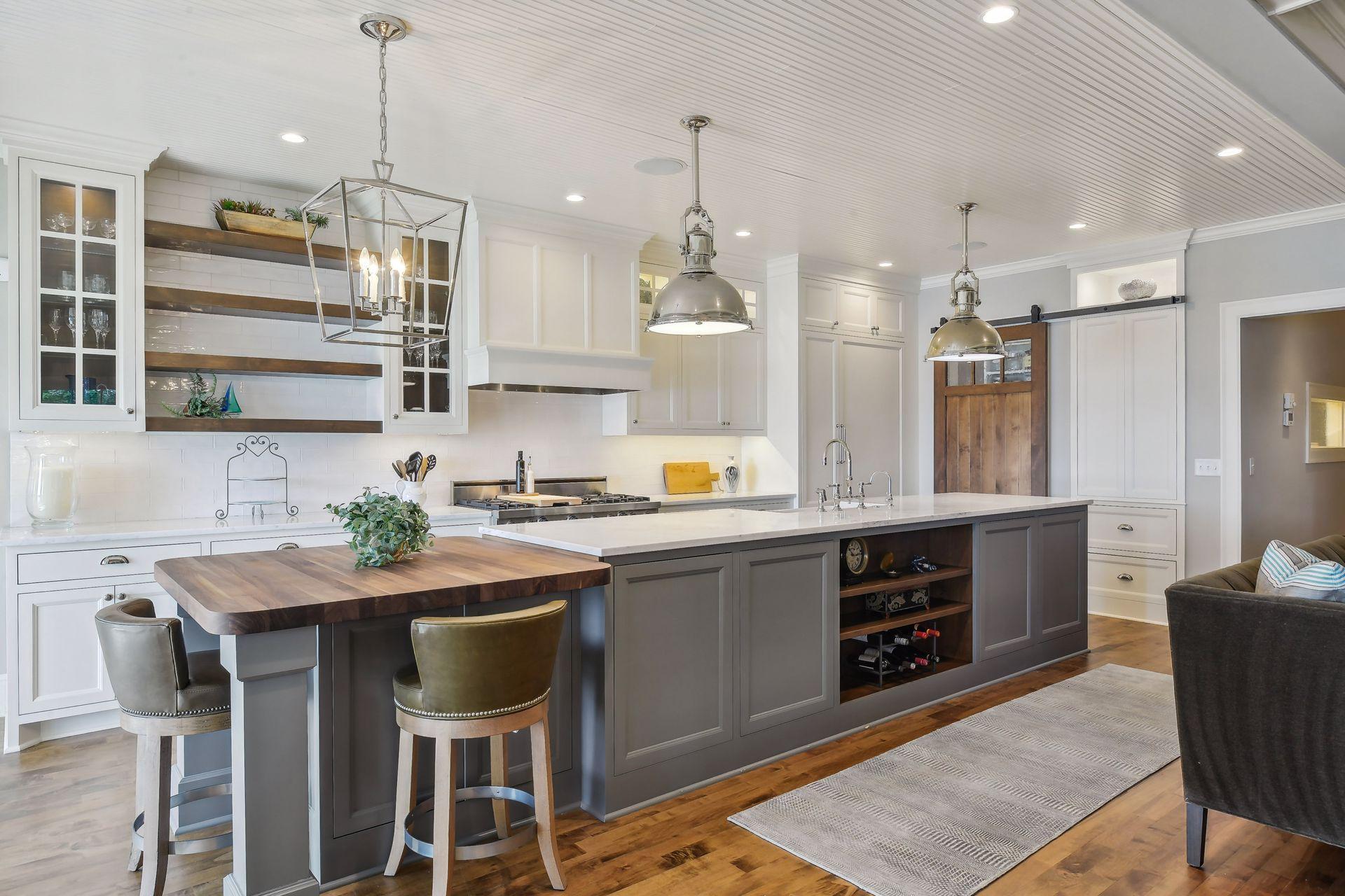 The extra long island is sure to become a favorite gathering place for any occasion.