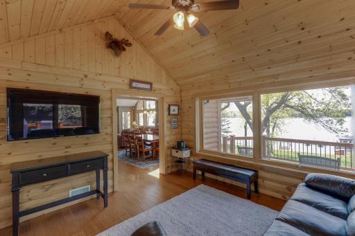 Amazing lake views from the sunroom that leads out to the lakeside deck!