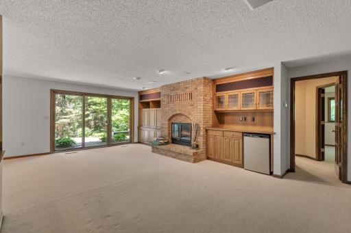 Basement Family Room with Beautiful Built-ins