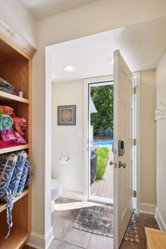 Access door from the pool to laundry room with pool potty.