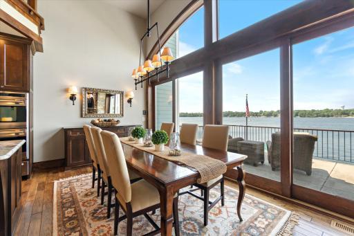 Fabulous dinner views and built in buffet